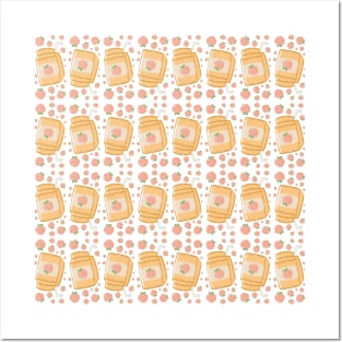 peach juice box pattern Posters and Art